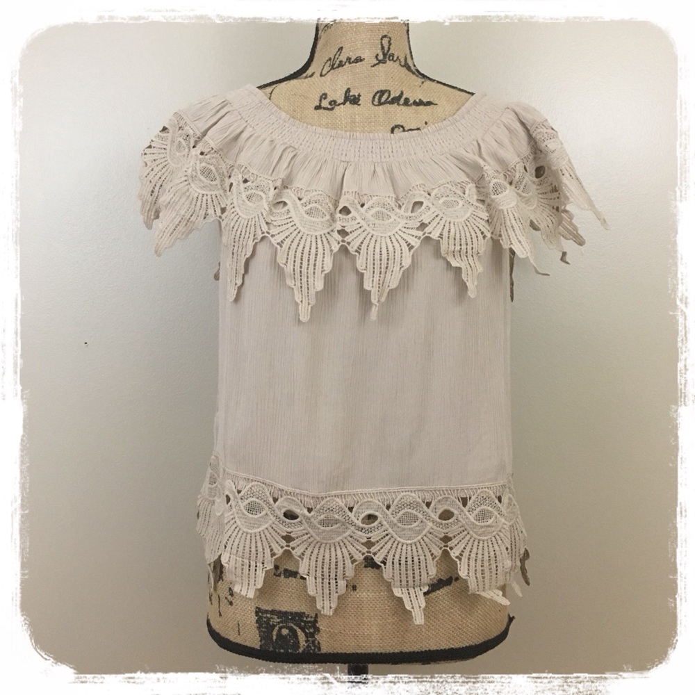Love University Tan Boho Sleeveless Top sz. XL